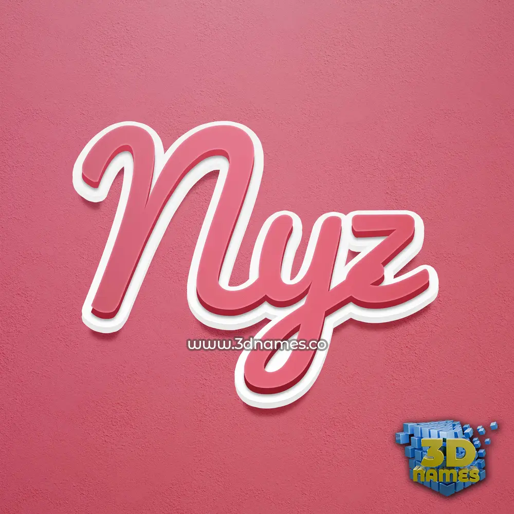 nyz in Red Scribble style - 3D name wallpaper