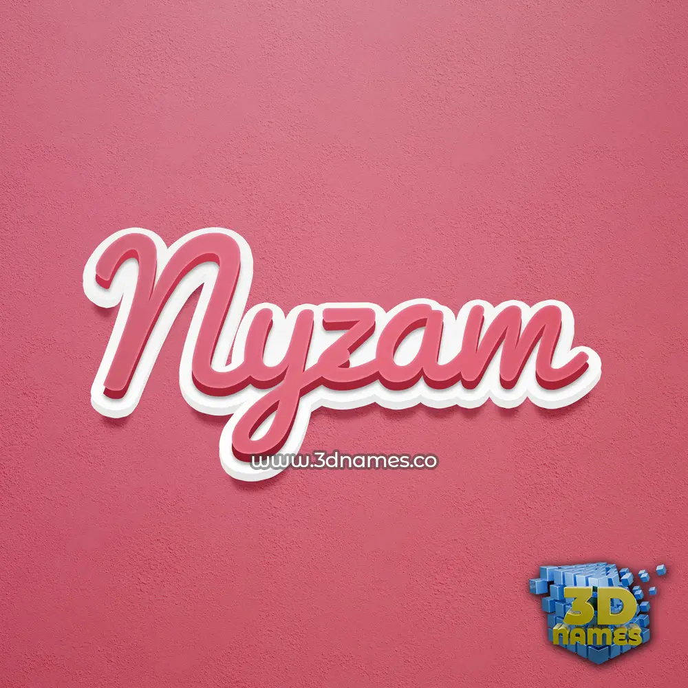 nyzam in Red Scribble style - 3D name wallpaper