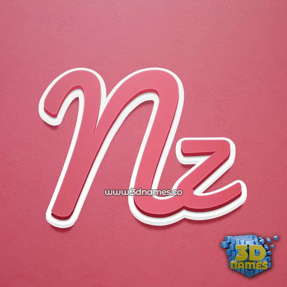nz in Red Scribble style - 3D name wallpaper