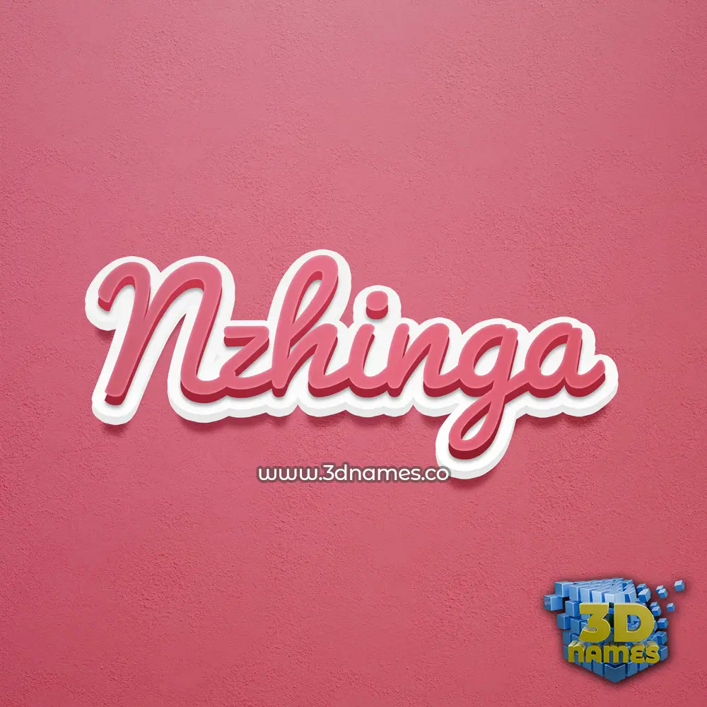 nzhinga in Red Scribble style - 3D name wallpaper