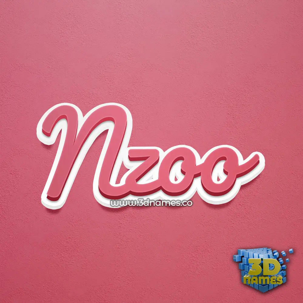 nzoo in Red Scribble style - 3D name wallpaper