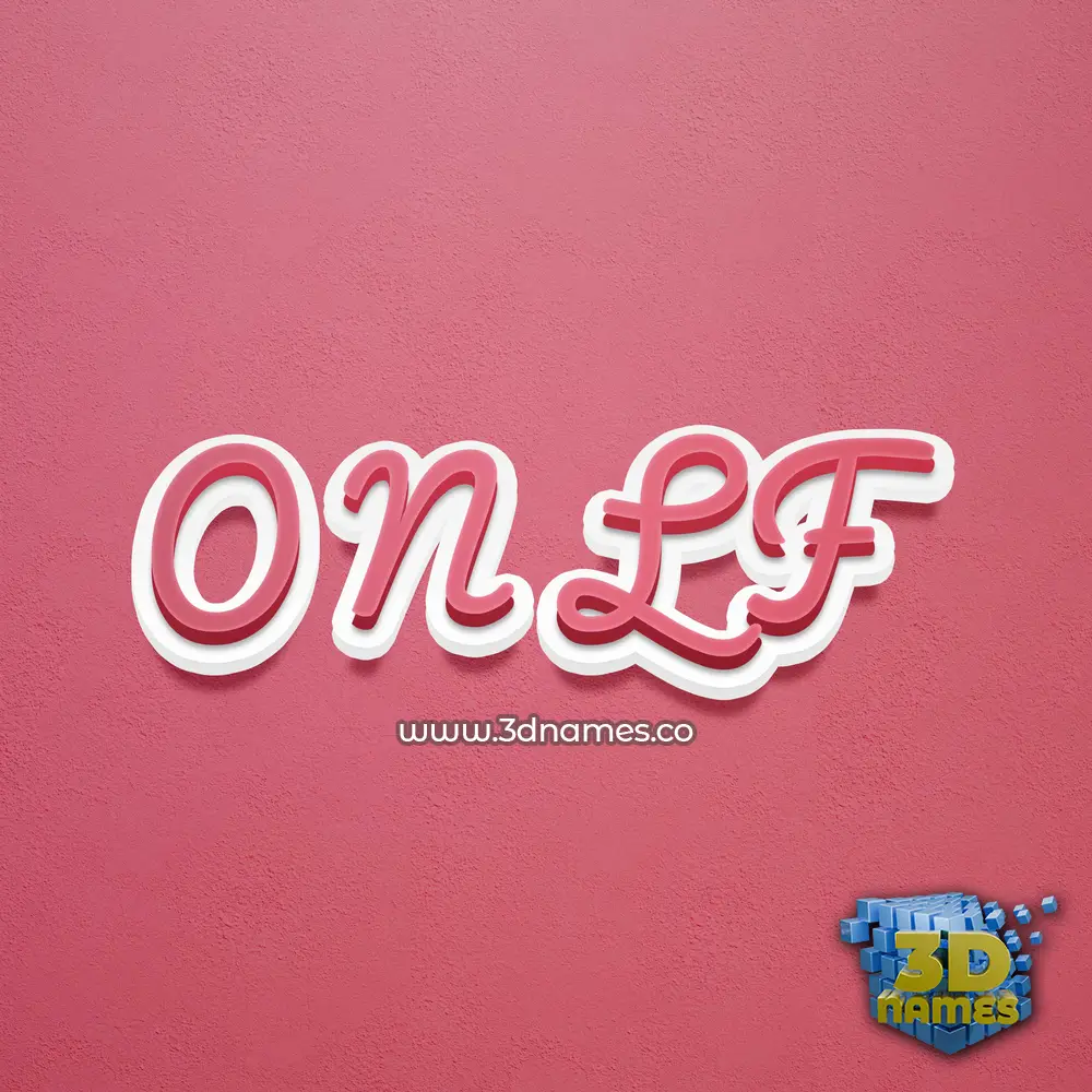 o n l f in Red Scribble style - 3D name wallpaper