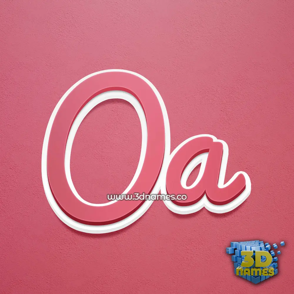 oa in Red Scribble style - 3D name wallpaper