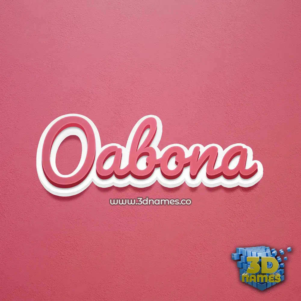 oabona in Red Scribble style - 3D name wallpaper