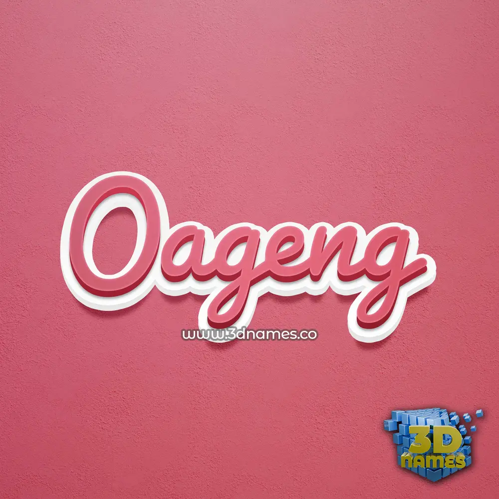 oageng in Red Scribble style - 3D name wallpaper