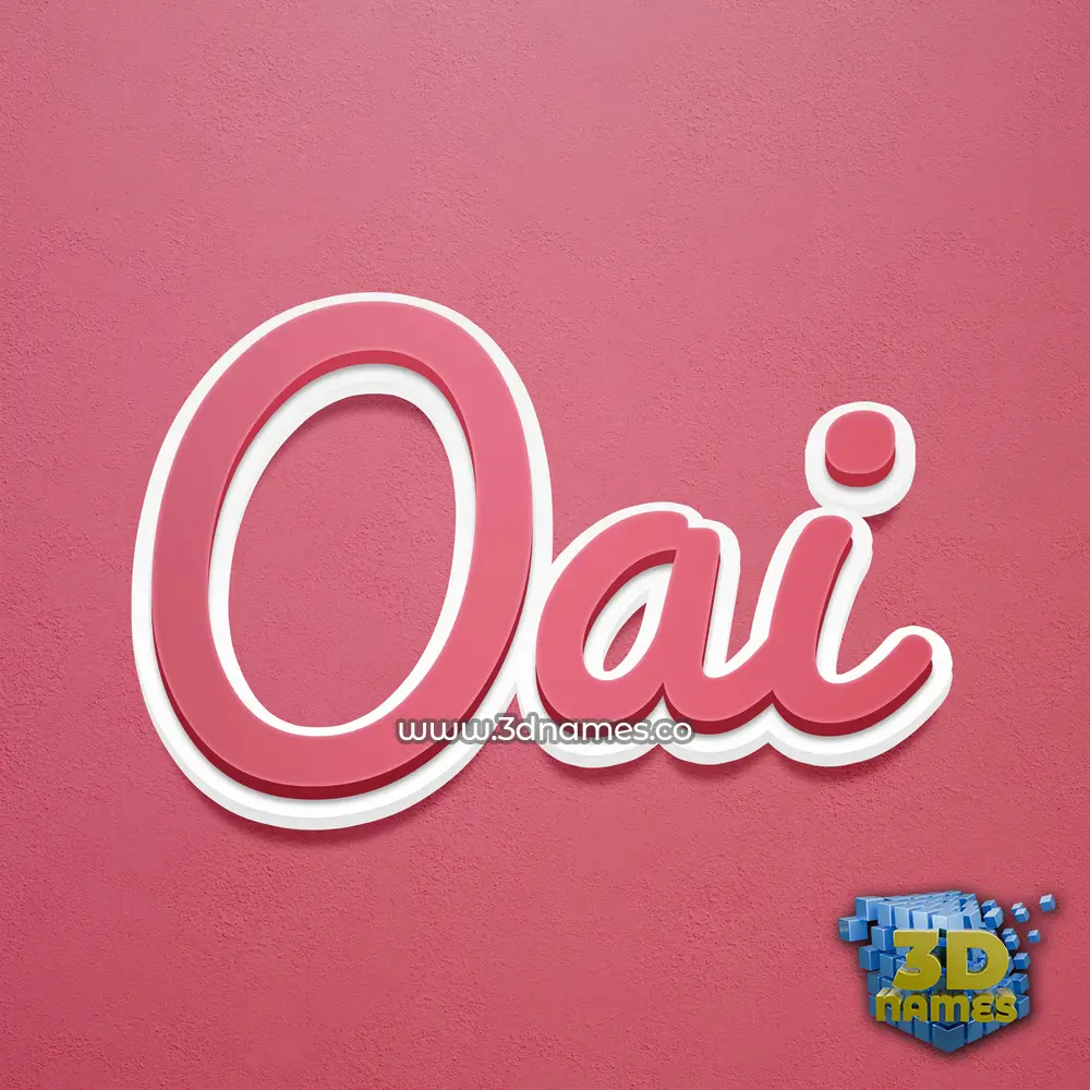 oai in Red Scribble style - 3D name wallpaper