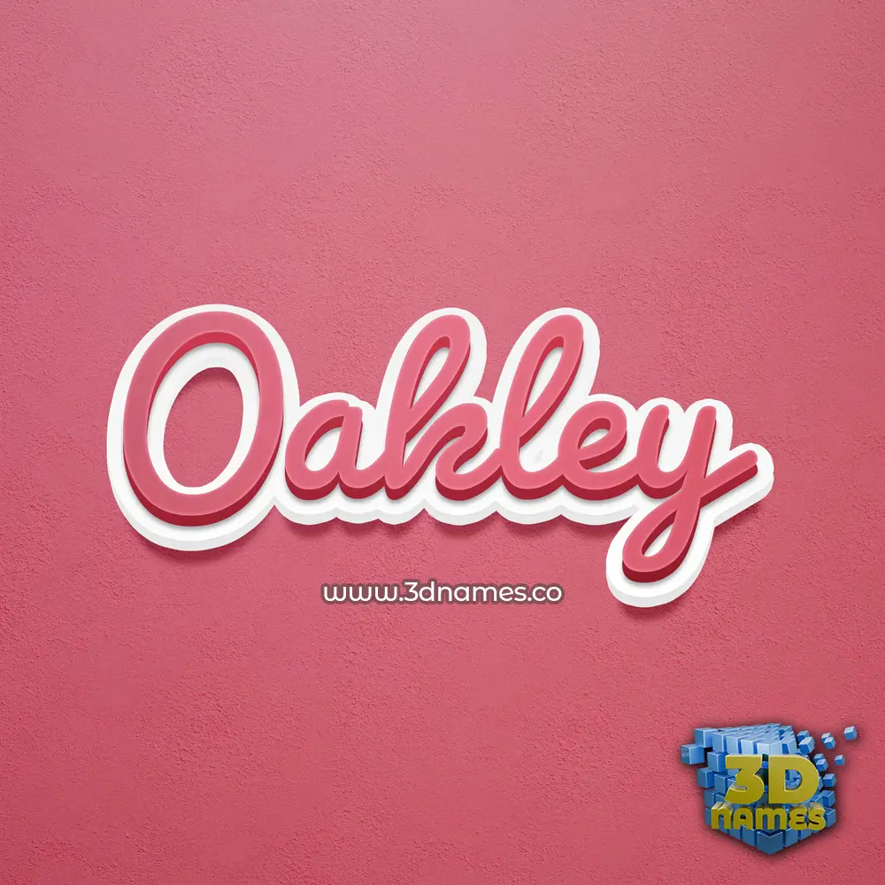 oakley in Red Scribble style - 3D name wallpaper