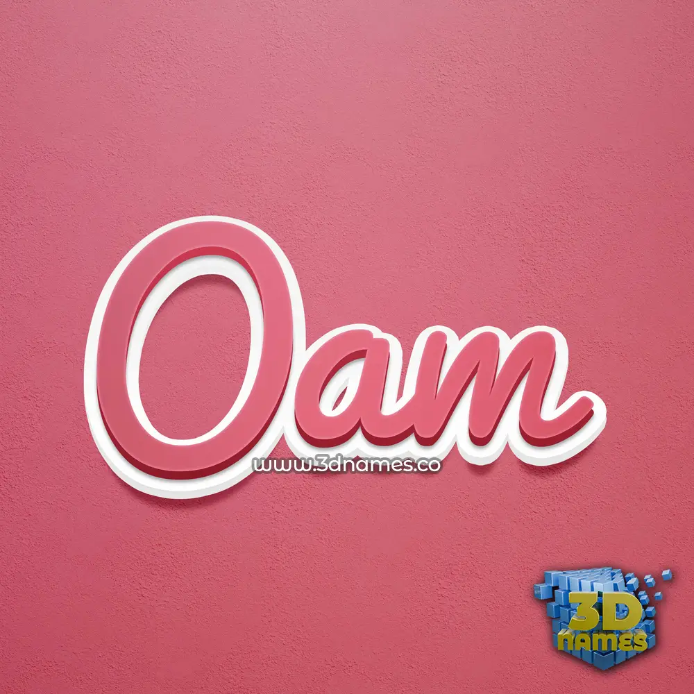 oam in Red Scribble style - 3D name wallpaper