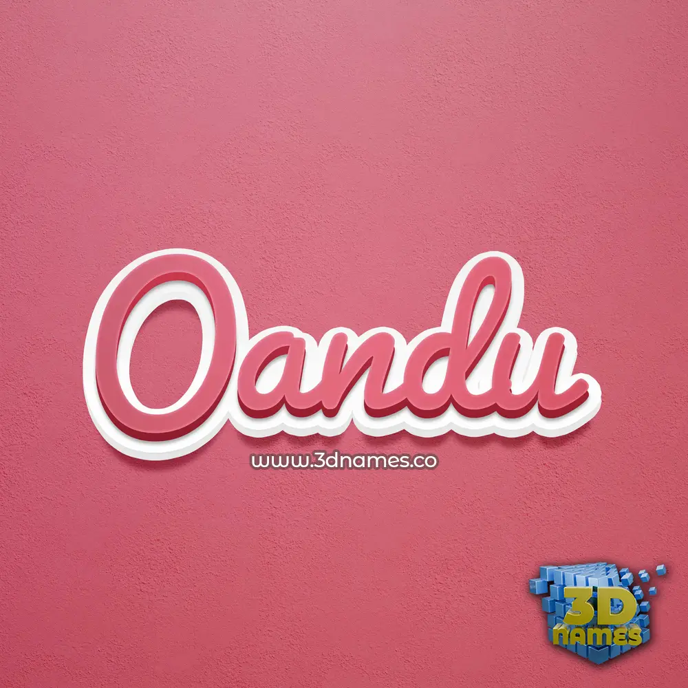 oandu in Red Scribble style - 3D name wallpaper