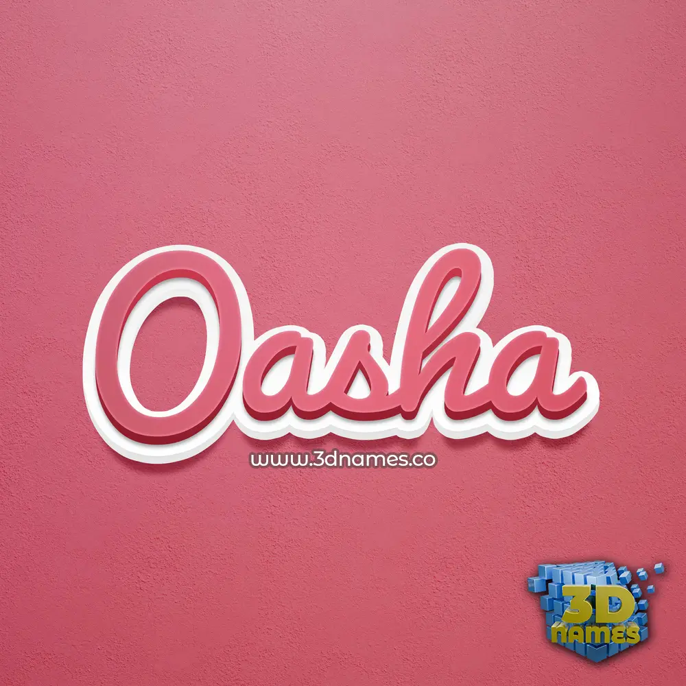 oasha in Red Scribble style - 3D name wallpaper