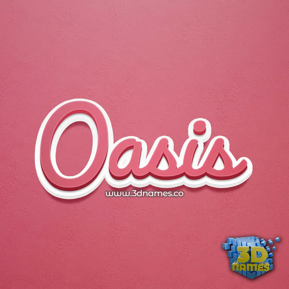 oasis in Red Scribble style - 3D name wallpaper