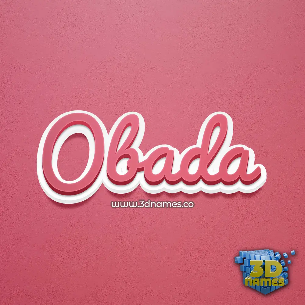 obada in Red Scribble style - 3D name wallpaper