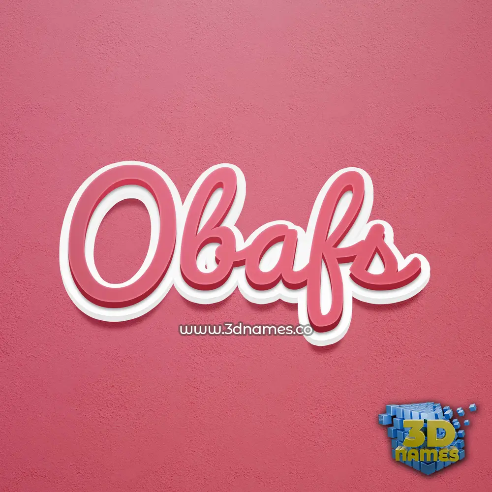 obafs in Red Scribble style - 3D name wallpaper
