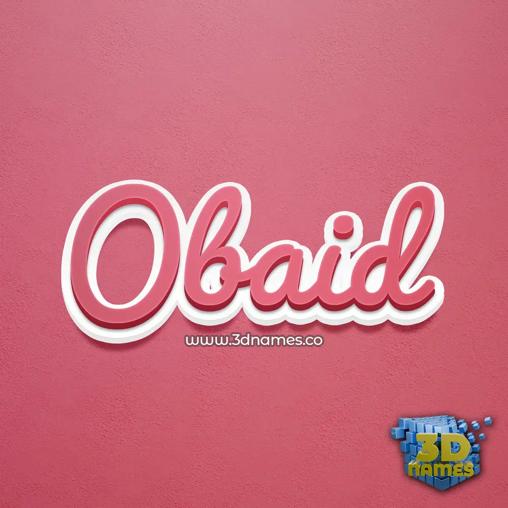 obaid in Red Scribble style - 3D name wallpaper