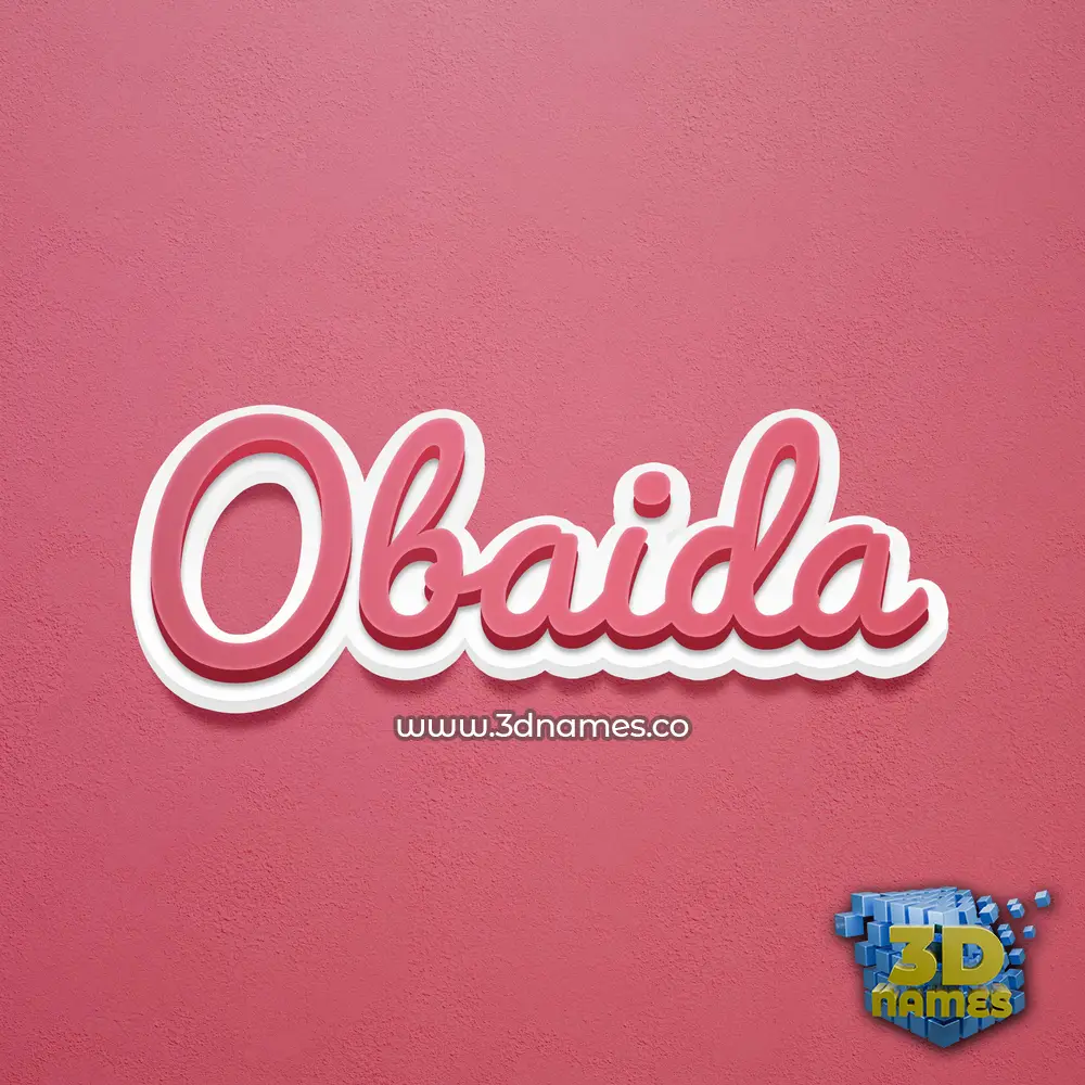 obaida in Red Scribble style - 3D name wallpaper