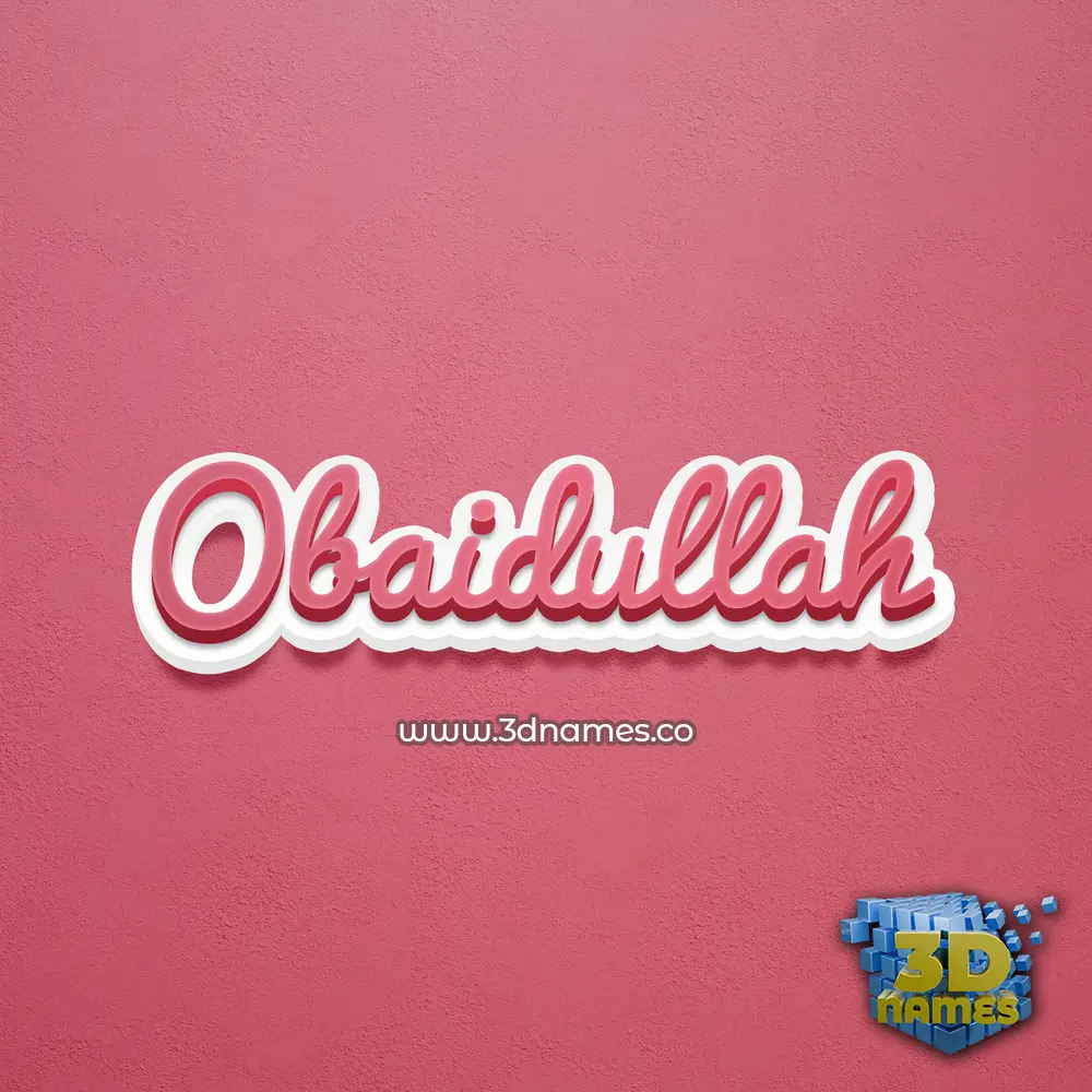 obaidullah in Red Scribble style - 3D name wallpaper