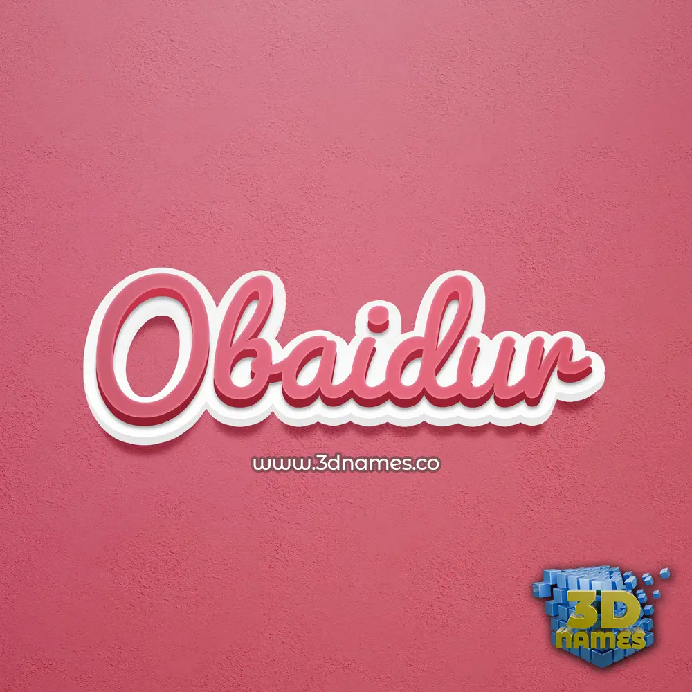obaidur in Red Scribble style - 3D name wallpaper