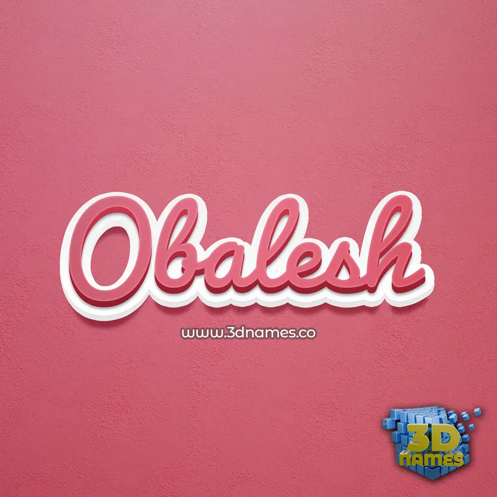 obalesh in Red Scribble style - 3D name wallpaper