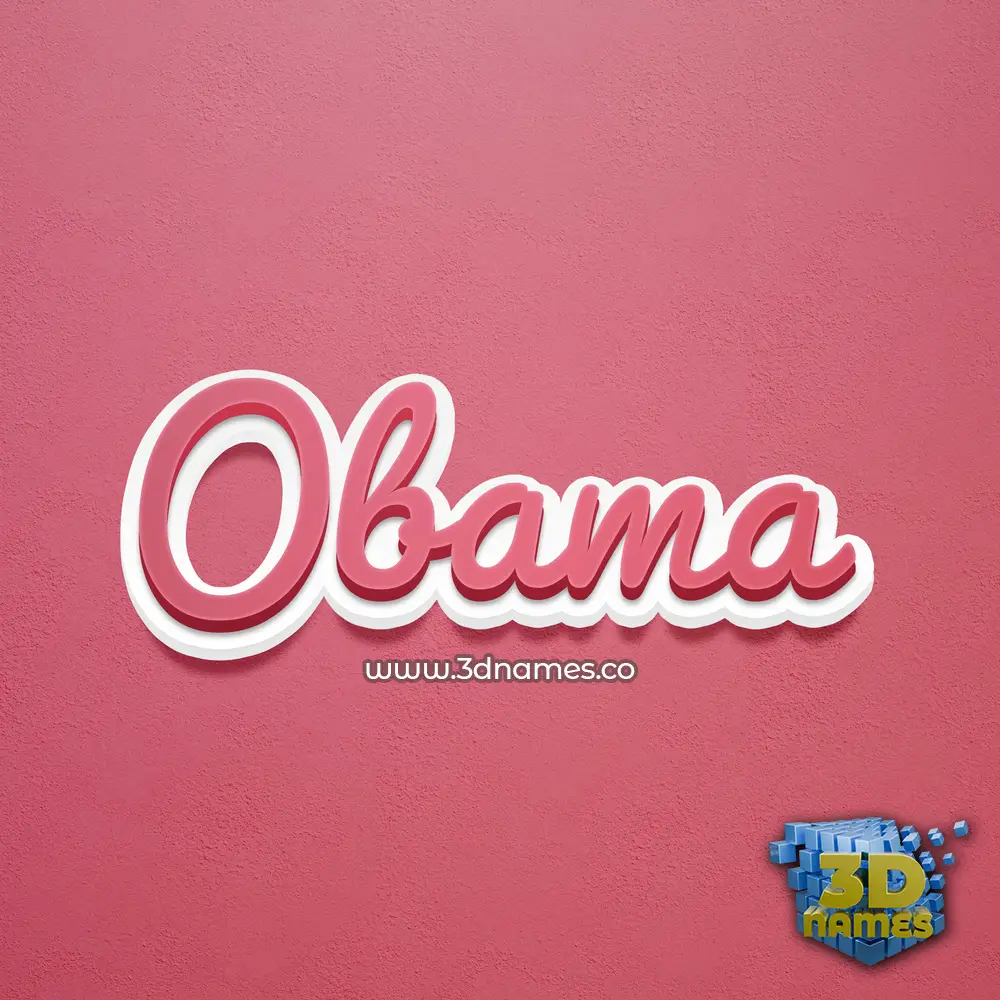 obama in Red Scribble style - 3D name wallpaper
