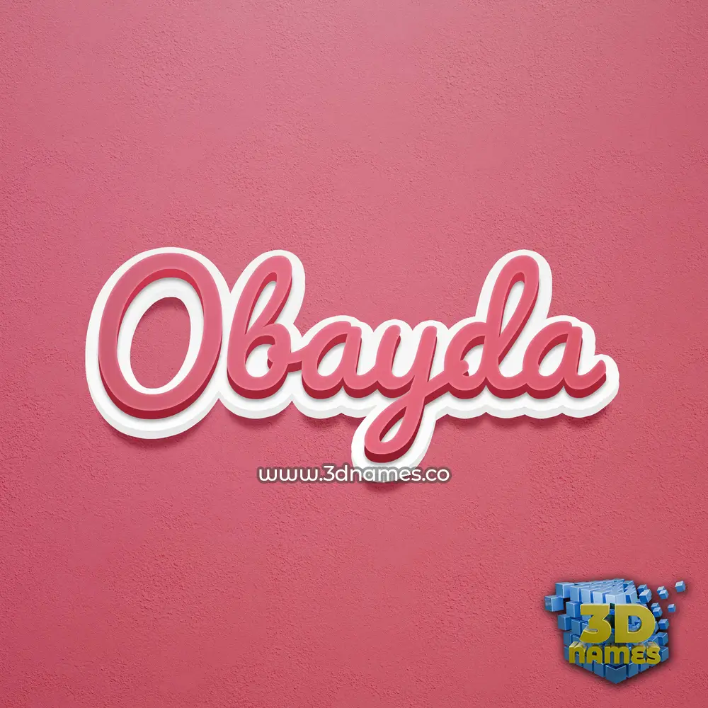 obayda in Red Scribble style - 3D name wallpaper