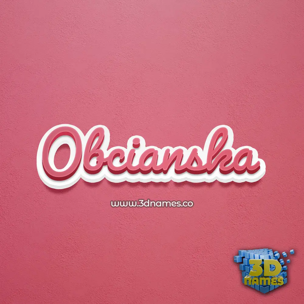 obcianska in Red Scribble style - 3D name wallpaper