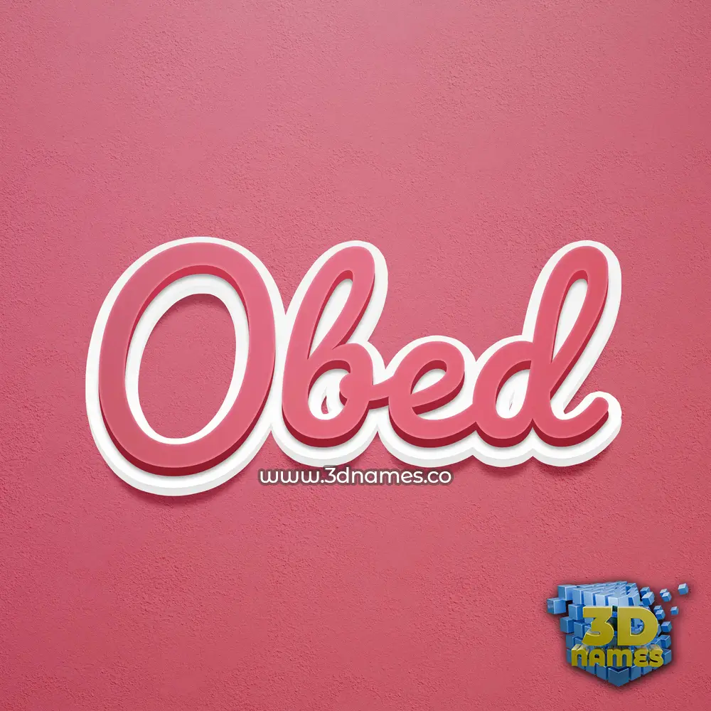 obed in Red Scribble style - 3D name wallpaper