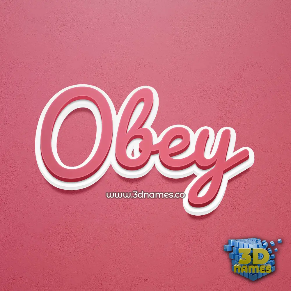 obey in Red Scribble style - 3D name wallpaper