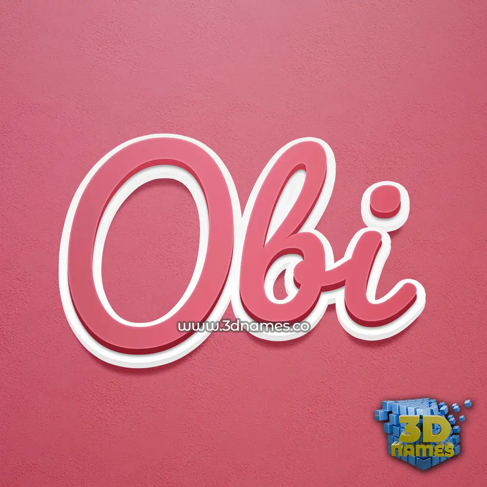 obi in Red Scribble style - 3D name wallpaper