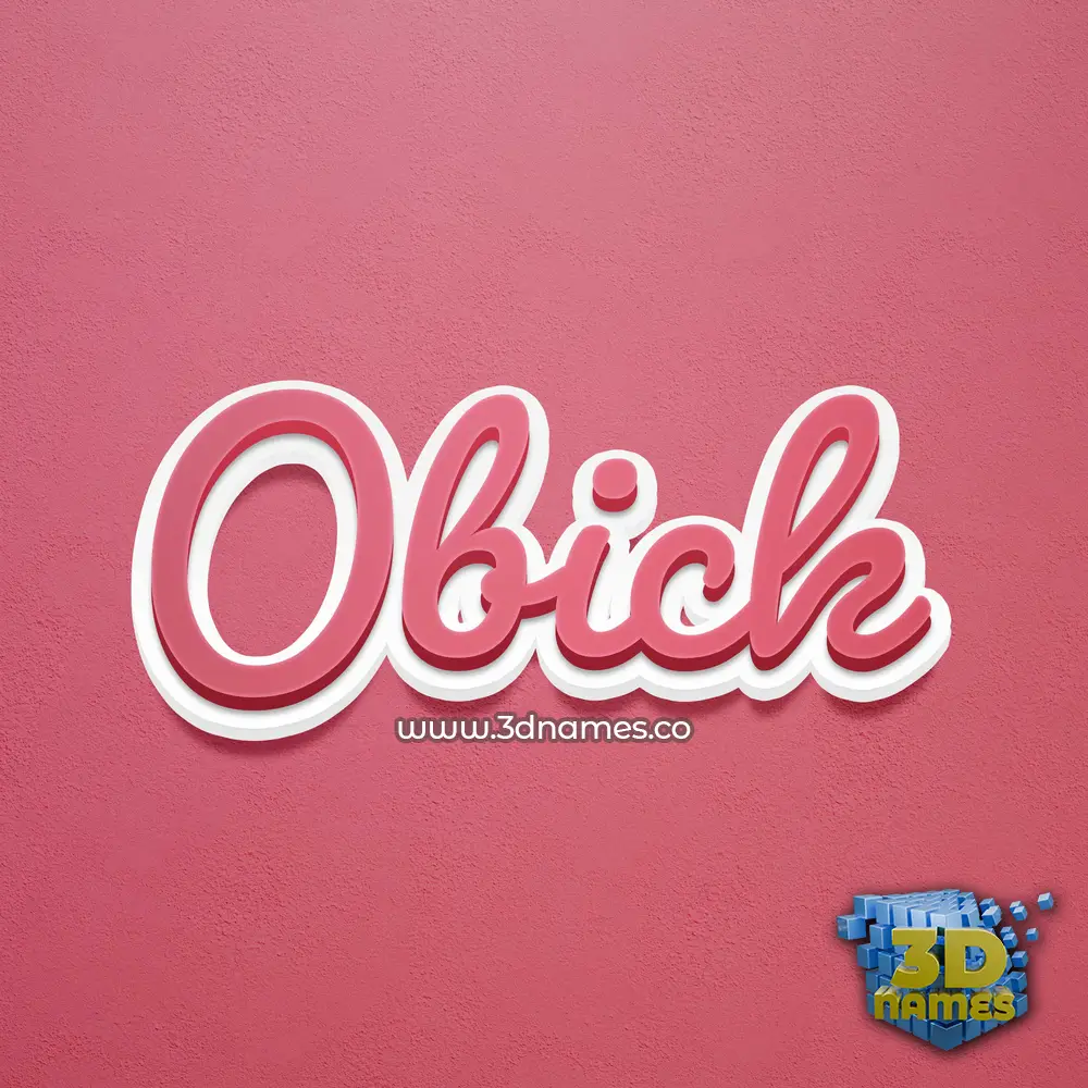 obick in Red Scribble style - 3D name wallpaper