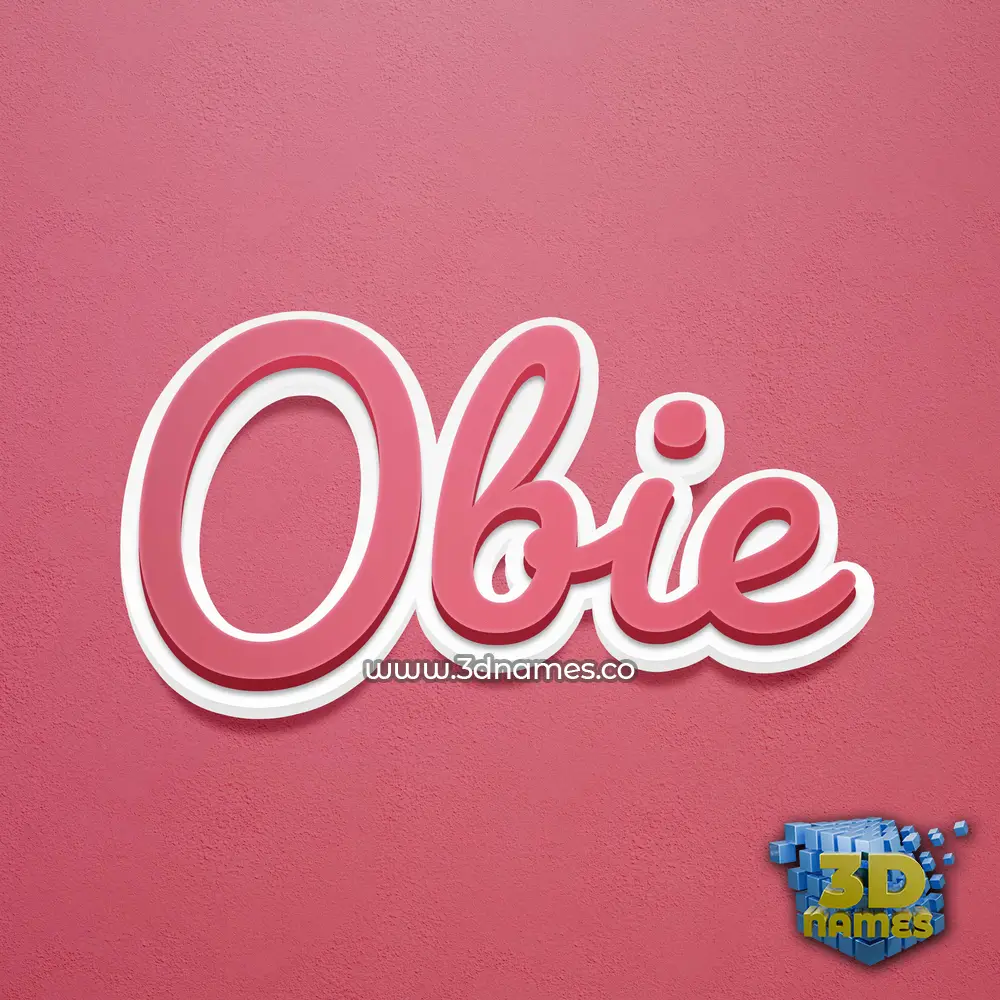 obie in Red Scribble style - 3D name wallpaper