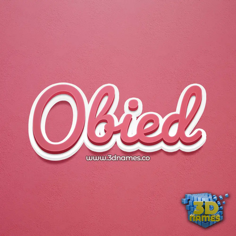 obied in Red Scribble style - 3D name wallpaper
