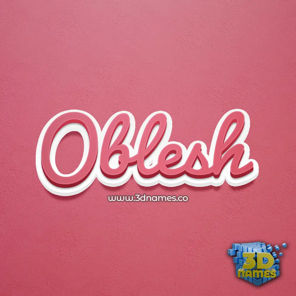 oblesh in Red Scribble style - 3D name wallpaper