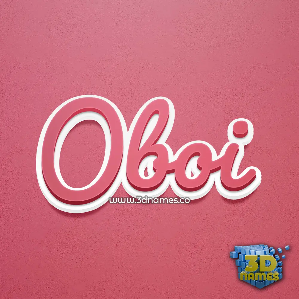 oboi in Red Scribble style - 3D name wallpaper