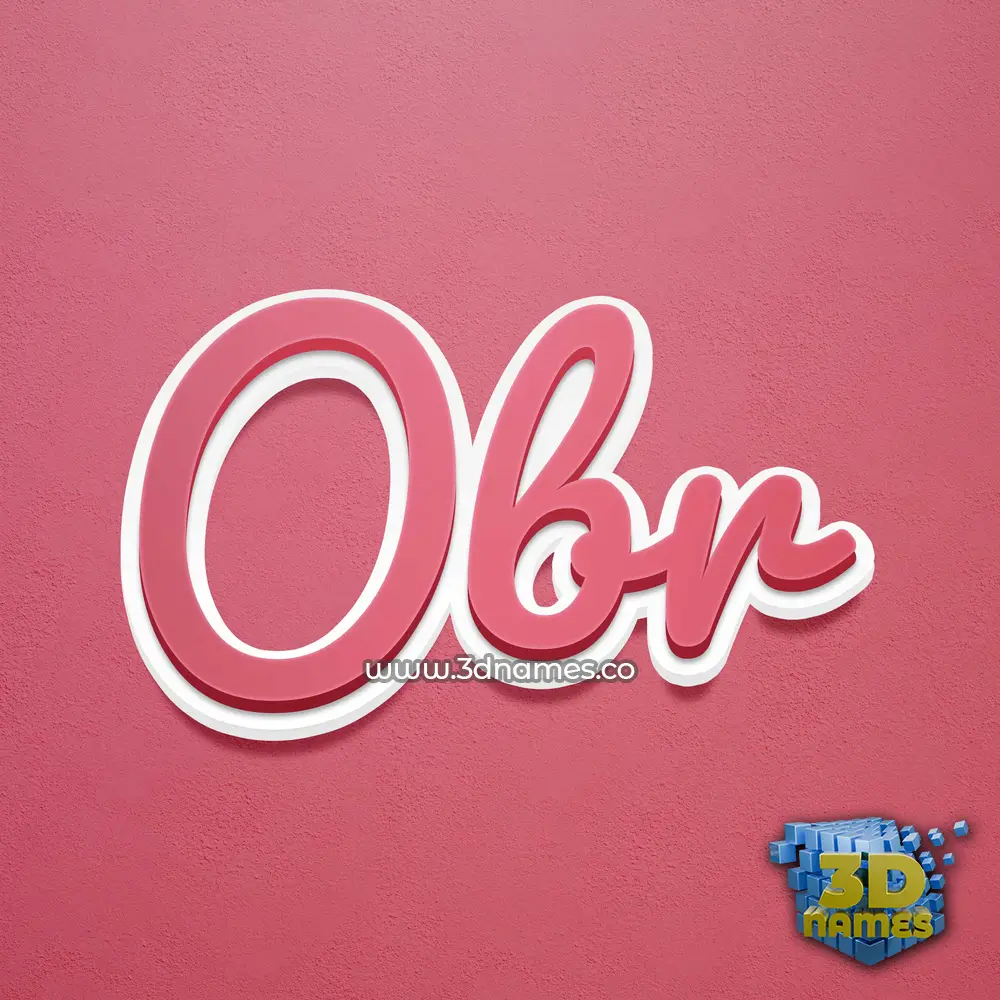 obr in Red Scribble style - 3D name wallpaper