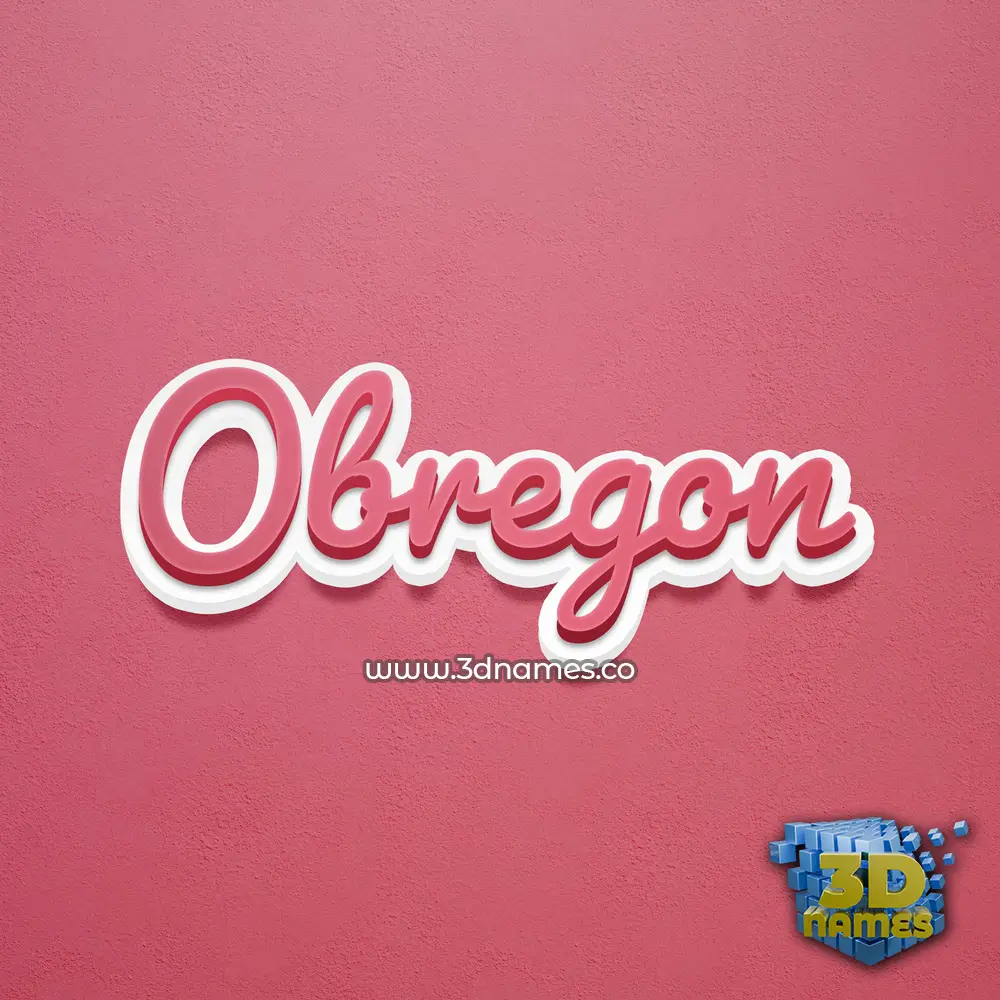 obregon in Red Scribble style - 3D name wallpaper