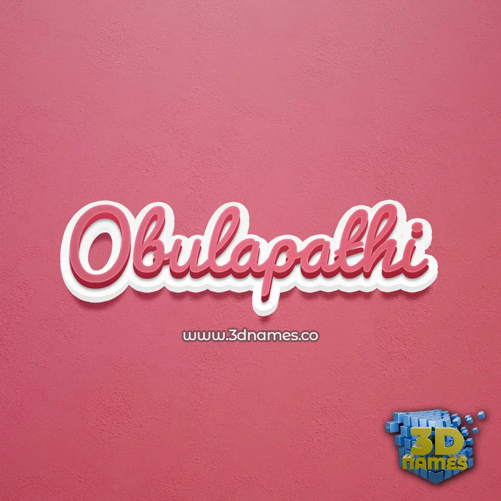 obulapathi in Red Scribble style - 3D name wallpaper