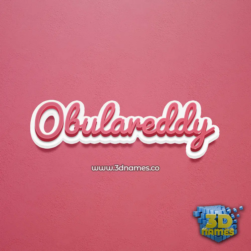 obulareddy in Red Scribble style - 3D name wallpaper