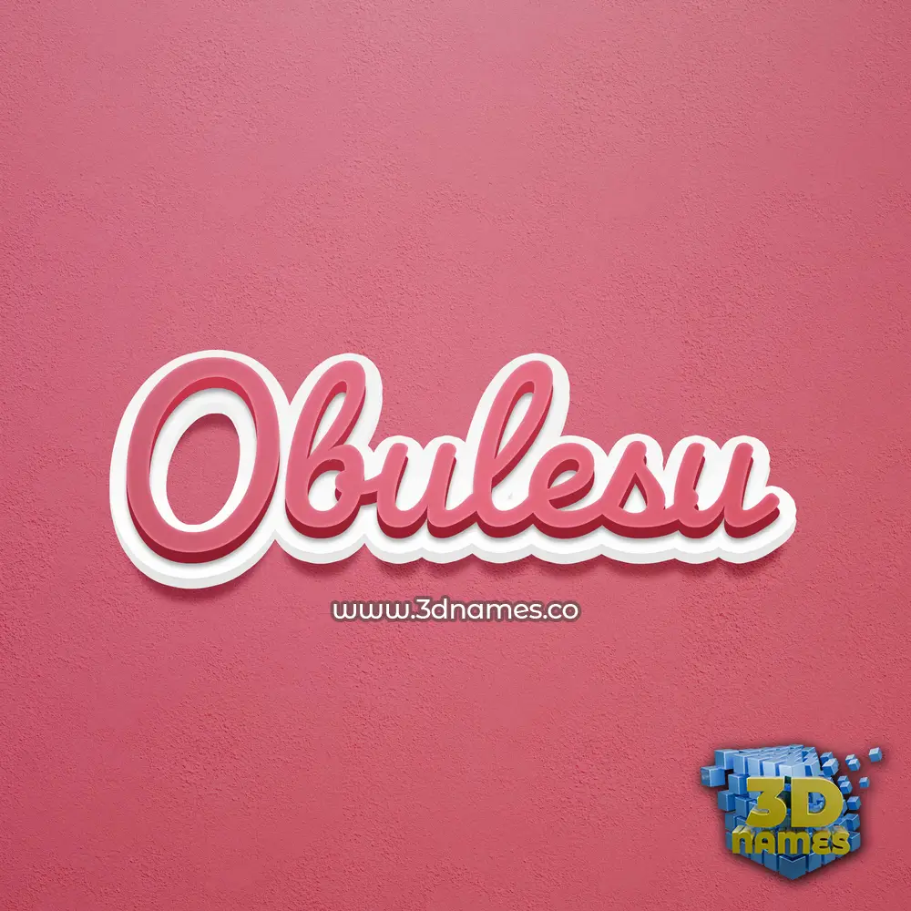 obulesu in Red Scribble style - 3D name wallpaper