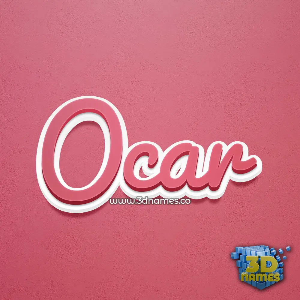 ocar in Red Scribble style - 3D name wallpaper