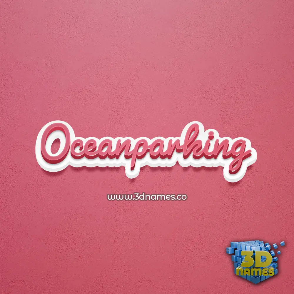 oceanparking in Red Scribble style - 3D name wallpaper