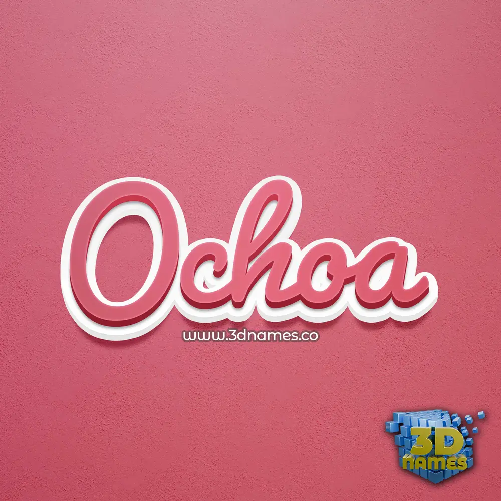 ochoa in Red Scribble style - 3D name wallpaper