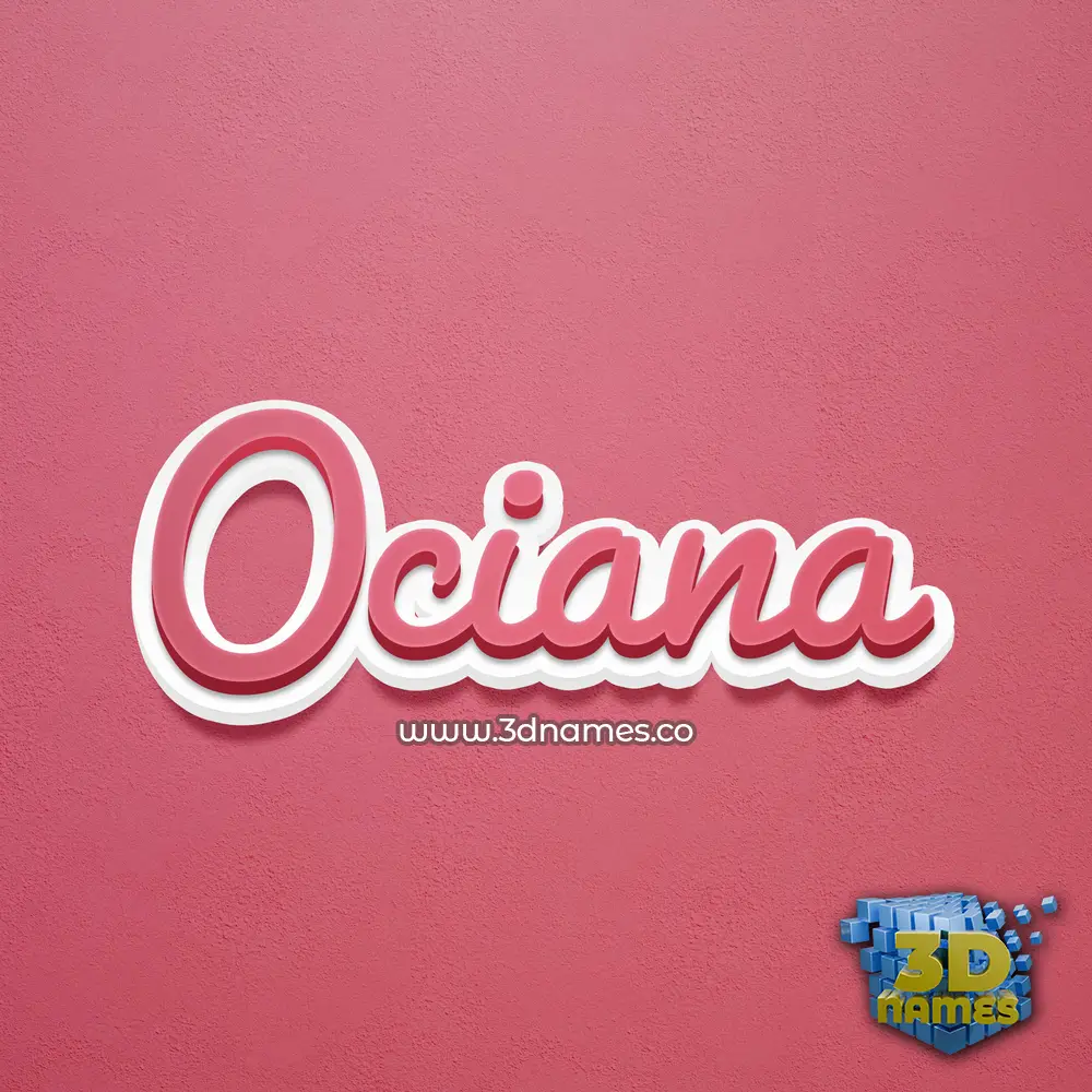 ociana in Red Scribble style - 3D name wallpaper