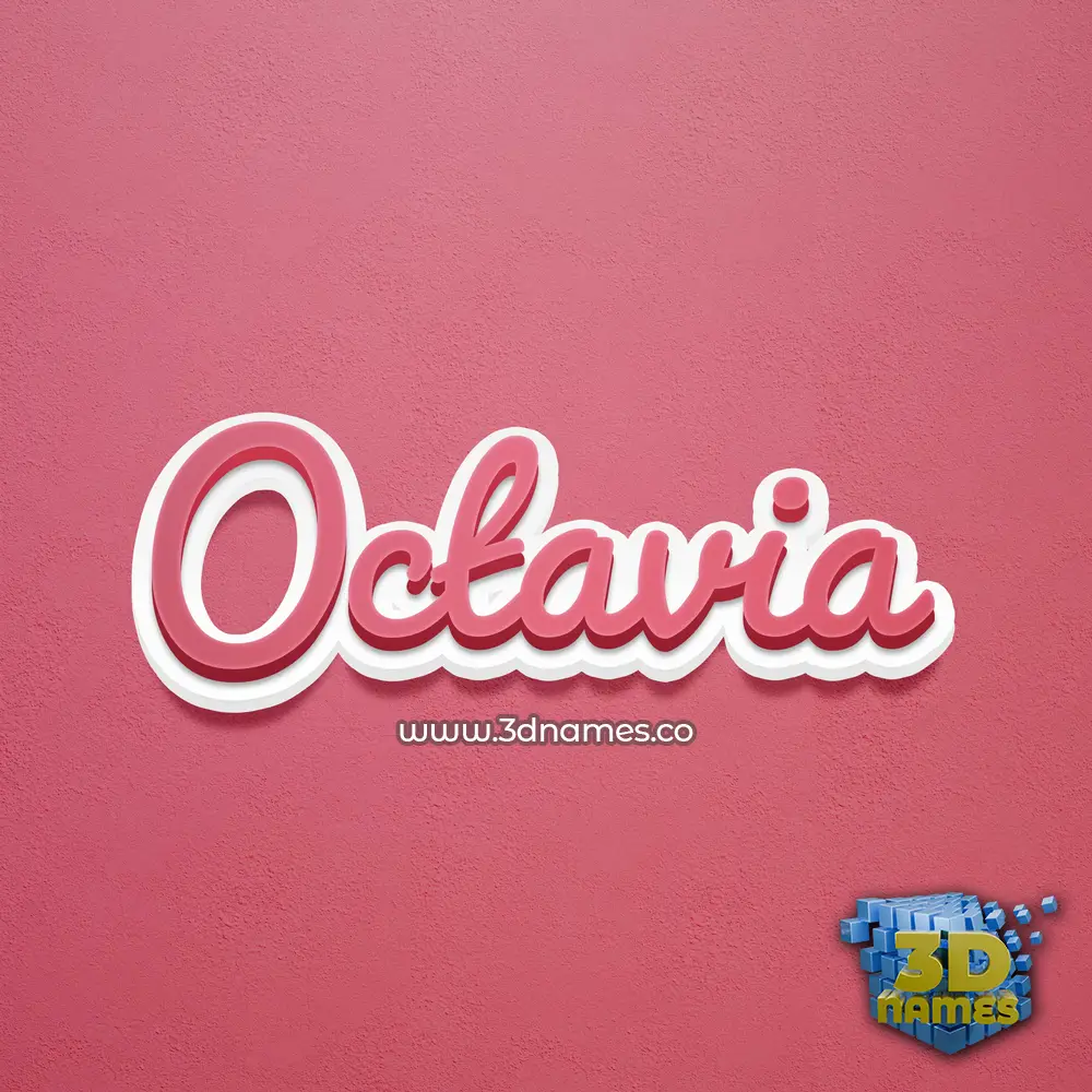 octavia in Red Scribble style - 3D name wallpaper
