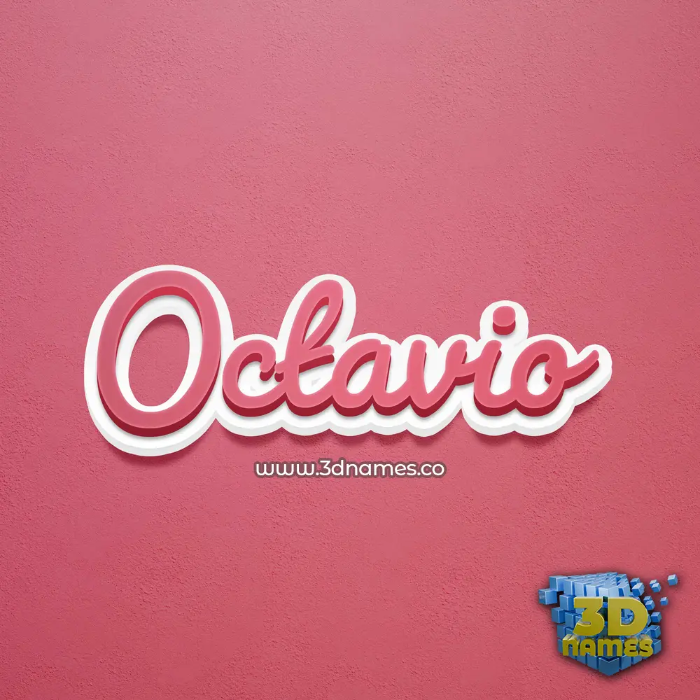 octavio in Red Scribble style - 3D name wallpaper