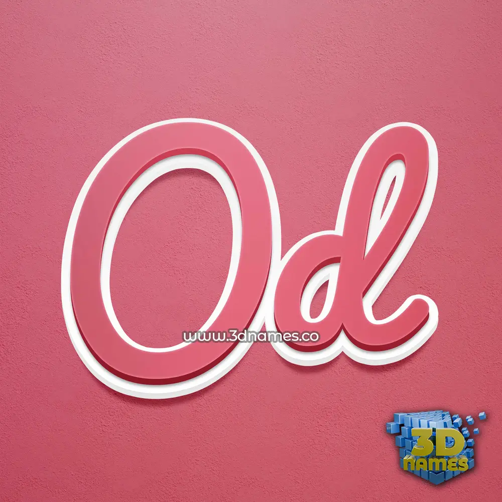 od in Red Scribble style - 3D name wallpaper