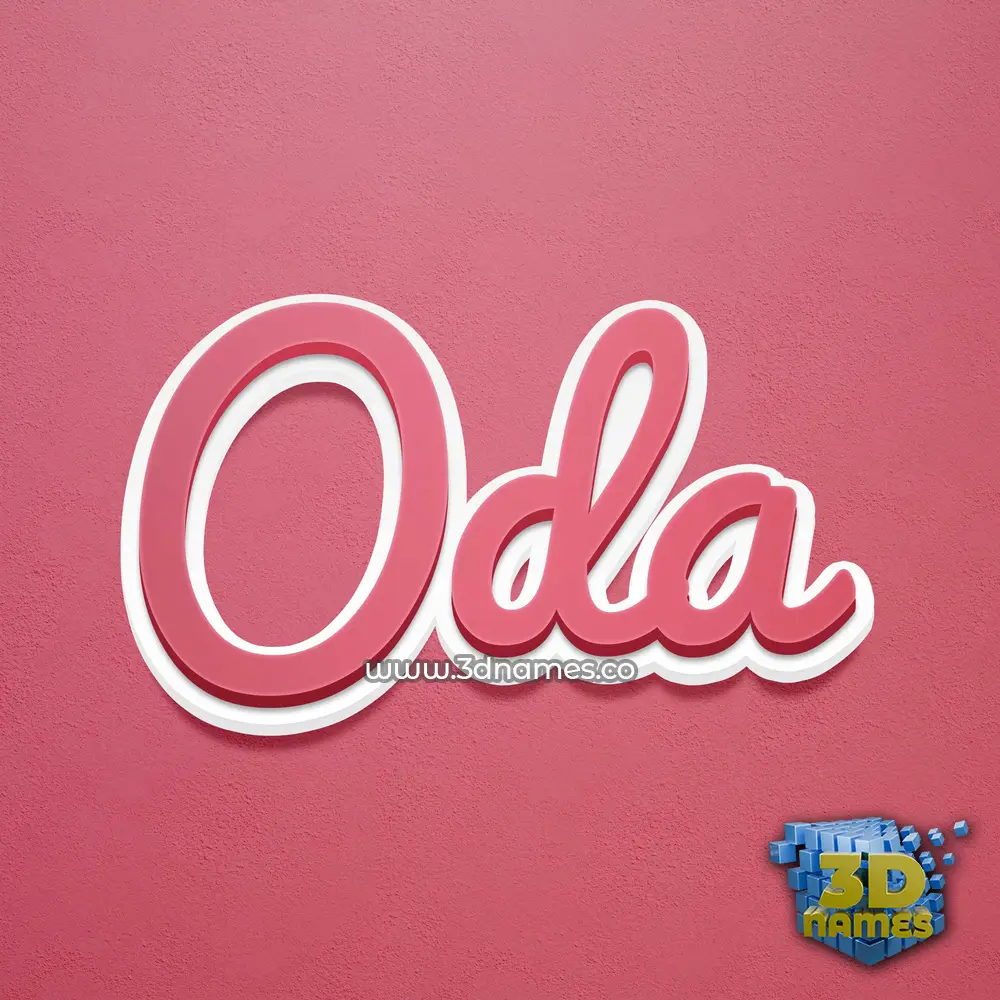 oda in Red Scribble style - 3D name wallpaper