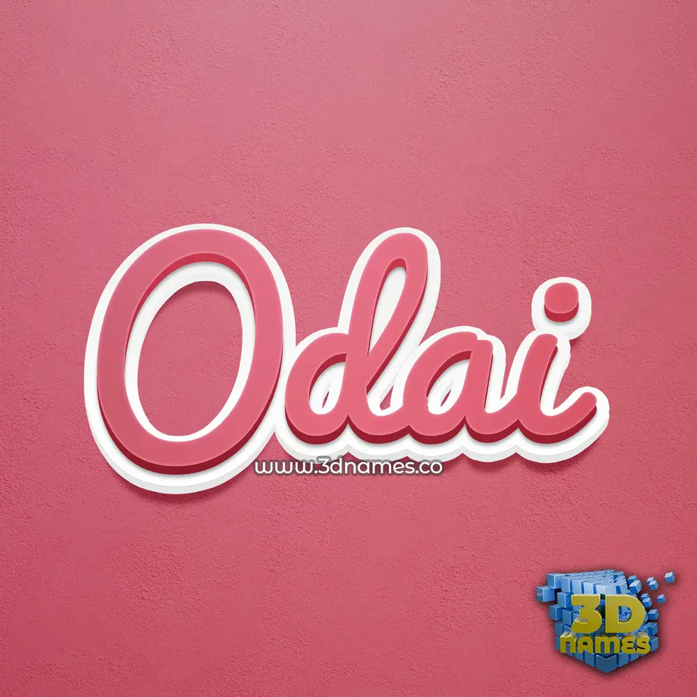odai in Red Scribble style - 3D name wallpaper