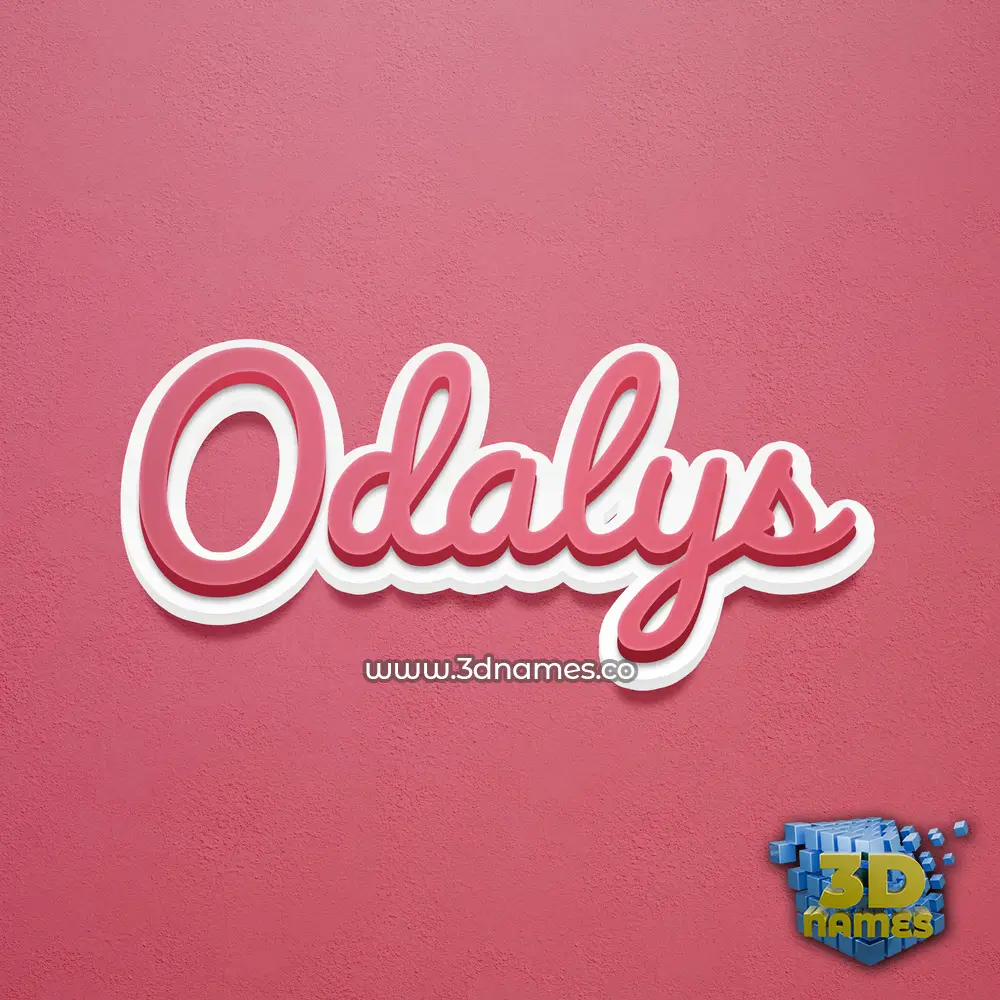 odalys in Red Scribble style - 3D name wallpaper