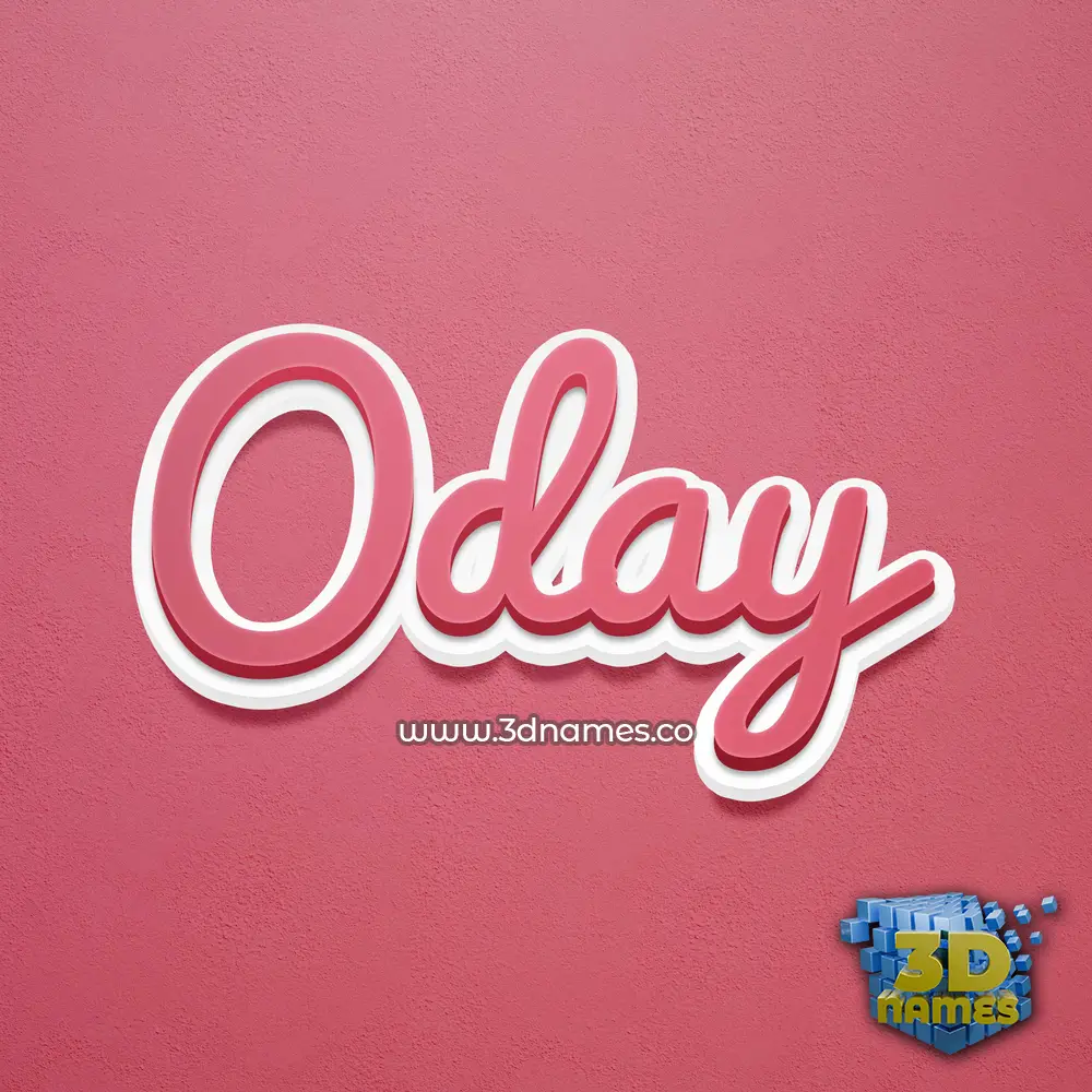 oday in Red Scribble style - 3D name wallpaper