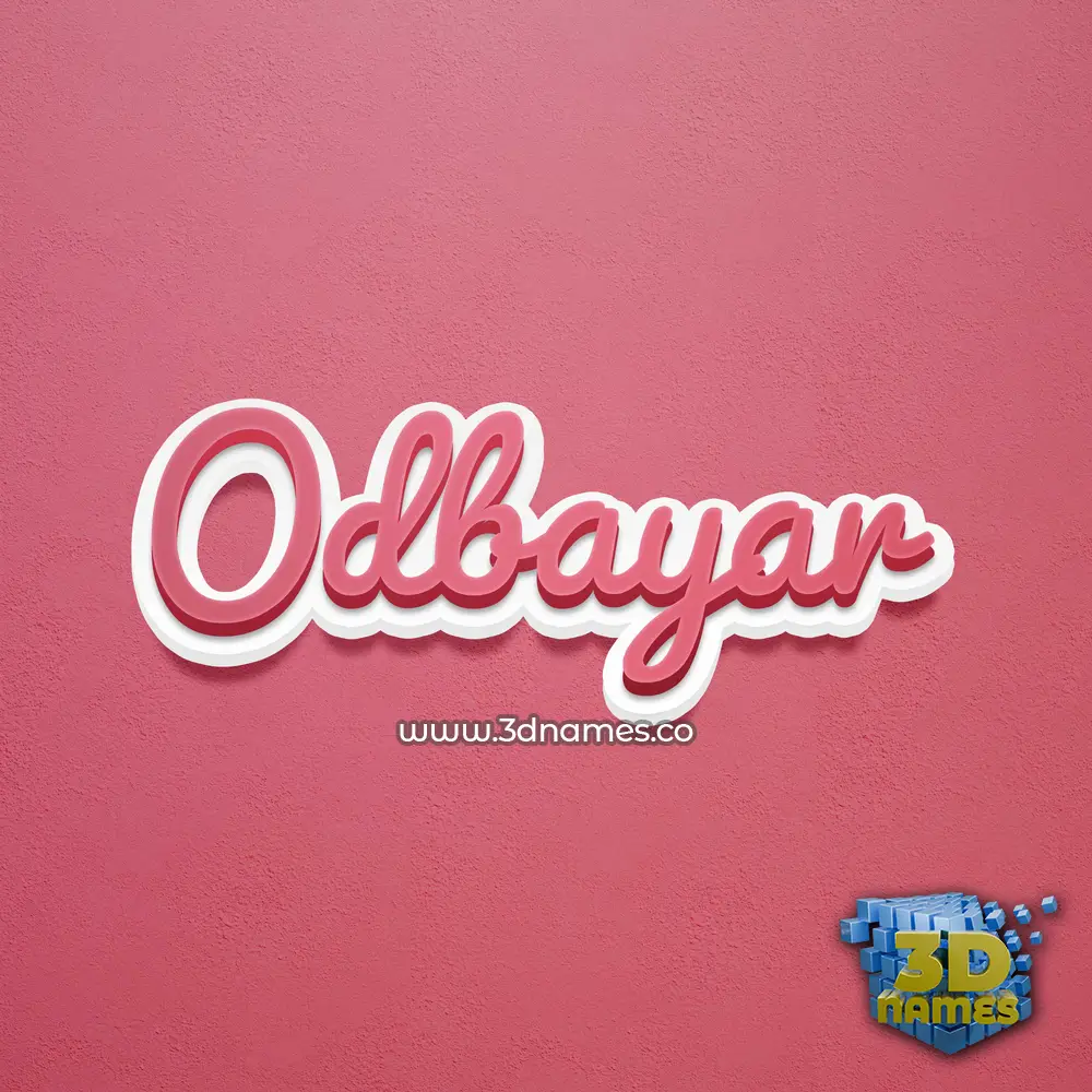 odbayar in Red Scribble style - 3D name wallpaper
